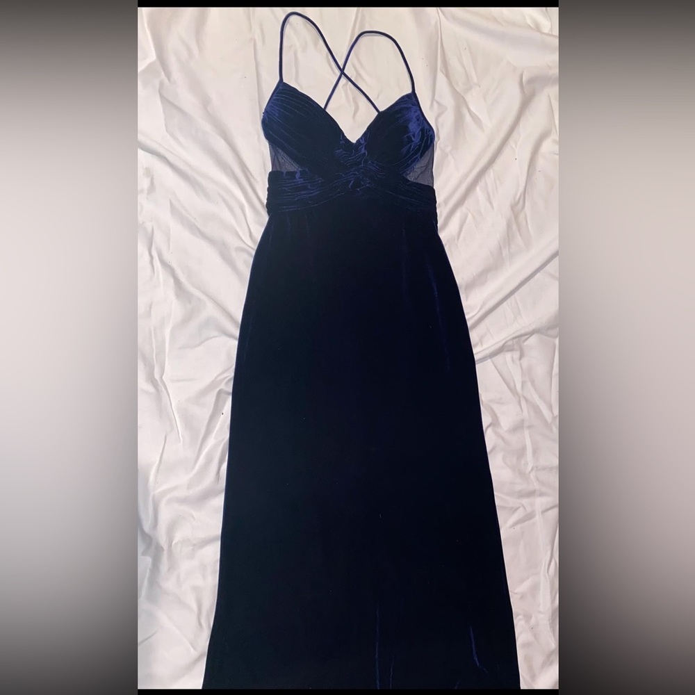 CACHE VELVET ROYAL BLUE DRESS